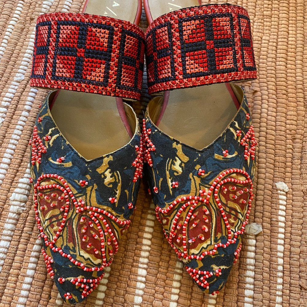 Anthropologie Beaded Flats
